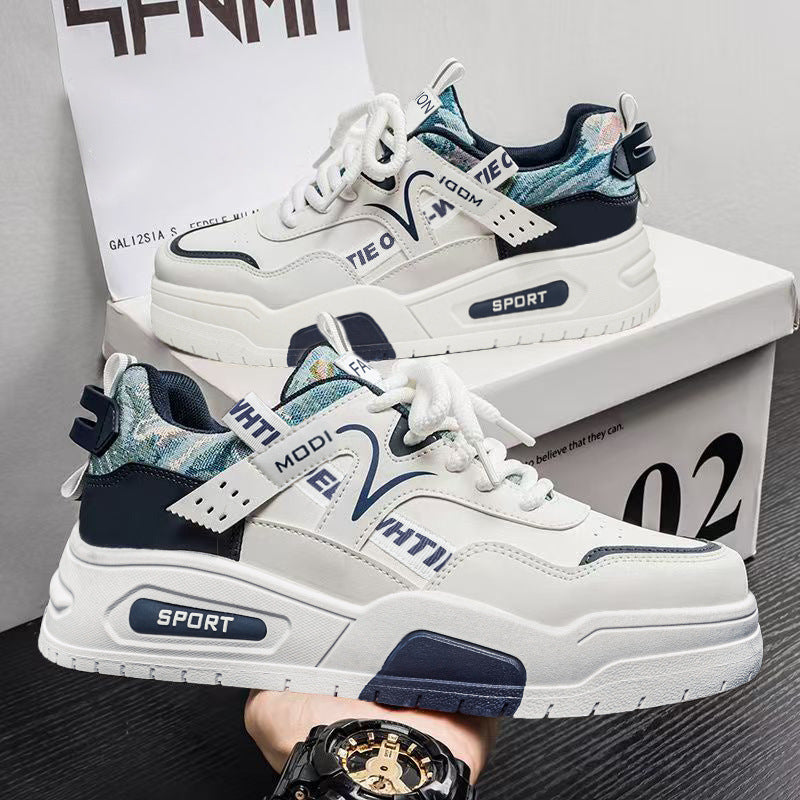 Damen Sportliche Chunky Sneakers mit stabiler Sohle und modischem Textil-Hintergrund EB