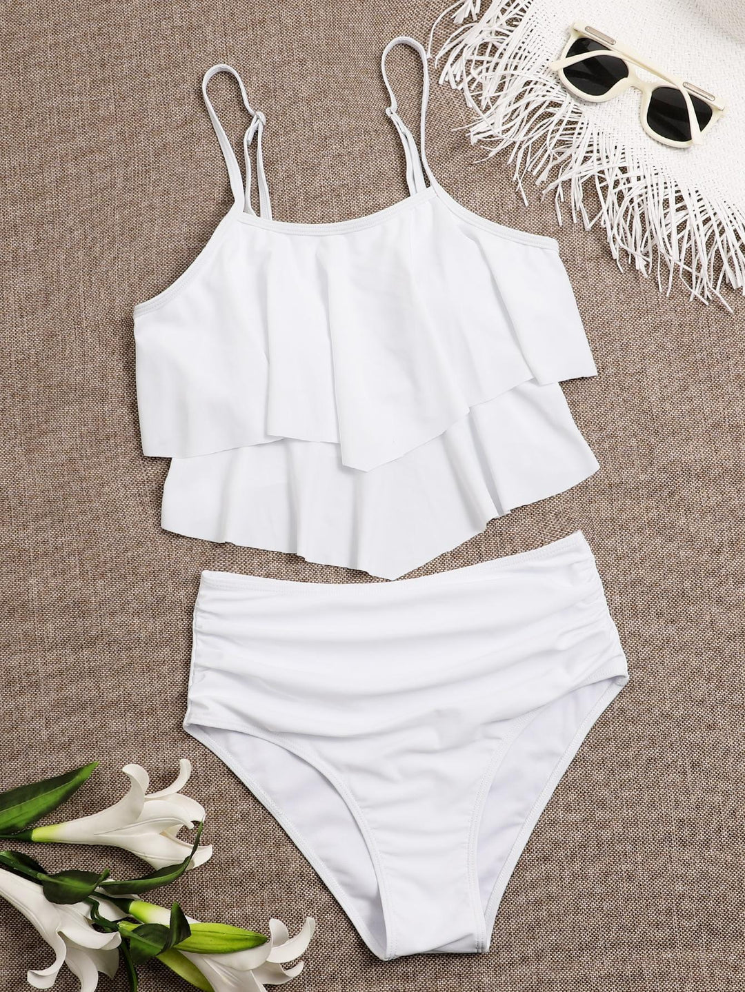 Damen Bikini-Set mit voluminösem Rüschendesign EB