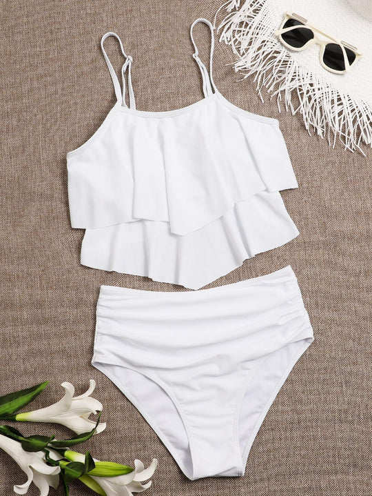 Damen Bikini-Set mit voluminösem Rüschendesign EB