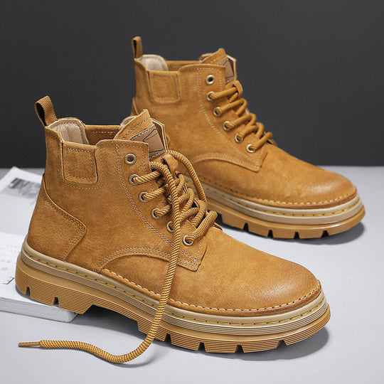 Damen Modische Schnürstiefel mit strapazierfähiger Sohle und hohem Schaft EB
