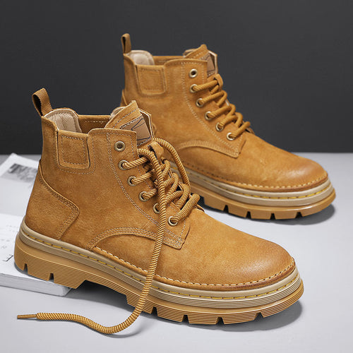 Damen Modische Schnürstiefel mit strapazierfähiger Sohle und hohem Schaft EB
