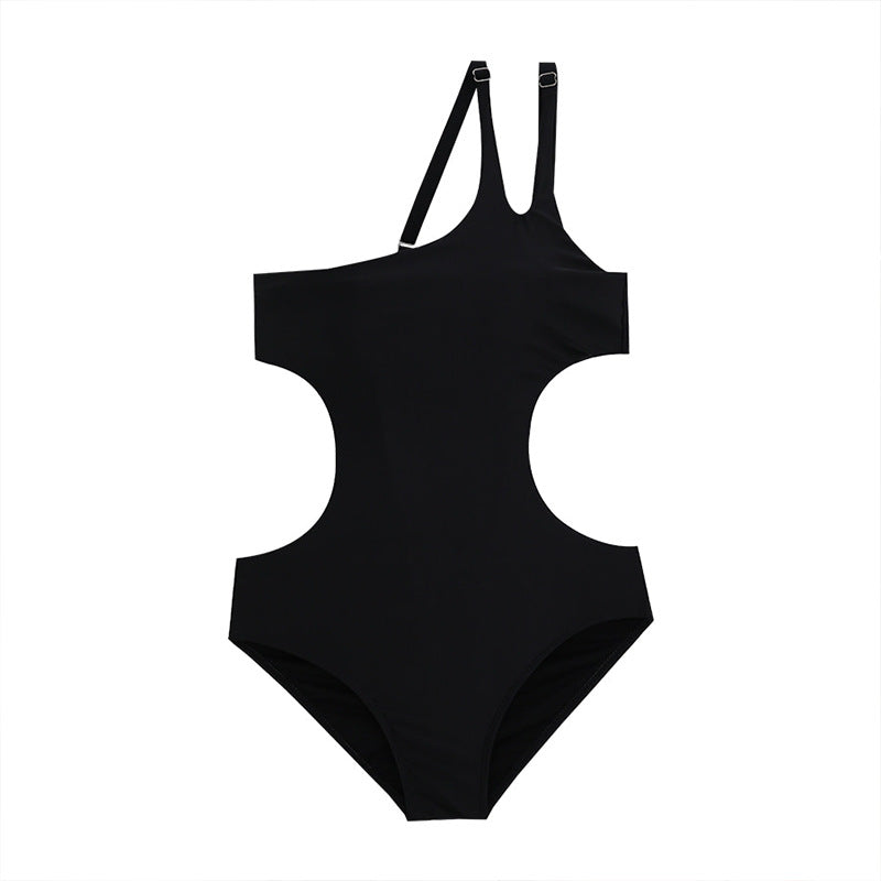 Damen Einteiliger Badeanzug mit asymmetrischem Schnitt und tiefen Cut-Outs EB