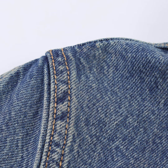 Damen Jeanskleid mit Taillengürtel und Kurzarm EB