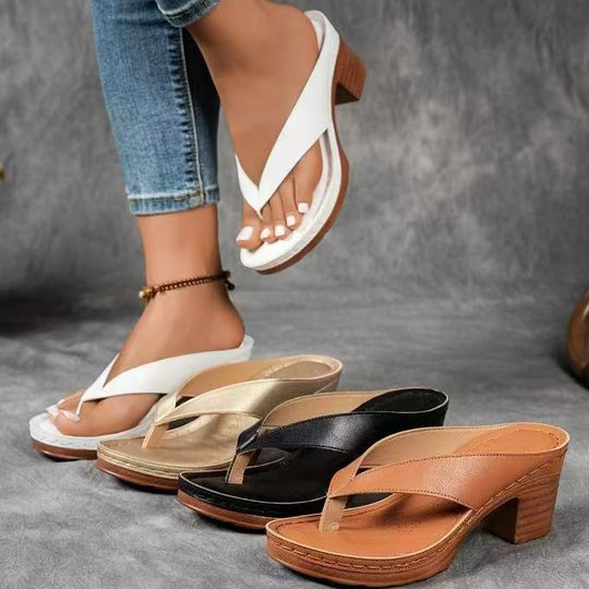 Damen Wedge-Pantolette mit ergonomischem Fußbett und raffiniertem Riemchendesign EB