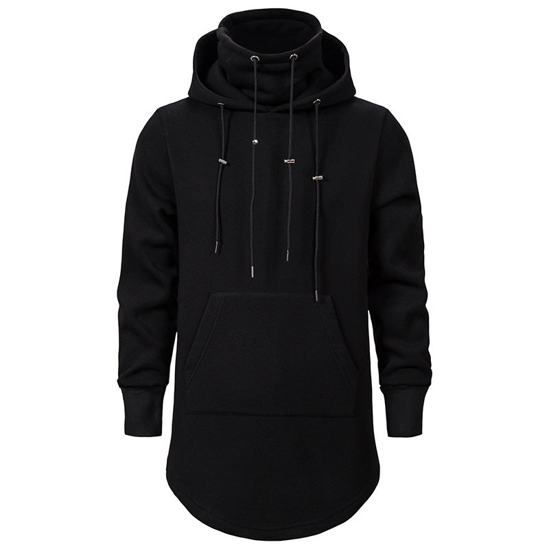 Herren modischer Hoodie mit asymmetrischem Kragen und praktischer Kängurutasche EB