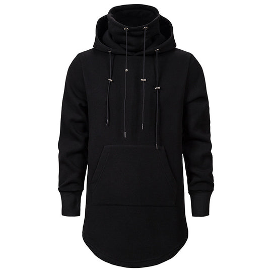 Herren modischer Hoodie mit asymmetrischem Kragen und praktischer Kängurutasche EB