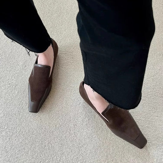 Damen edle Leder Loafers EB