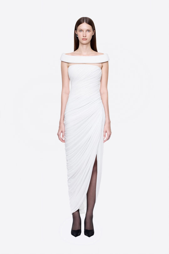Damen Elegantes Abendkleid mit Off-Schulter-Design und raffiniertem Drapé EB