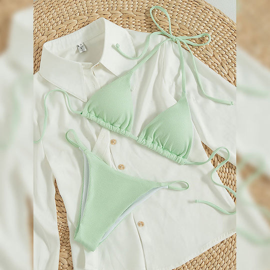 Damen Triangel-Bikini mit feiner Rippstruktur EB
