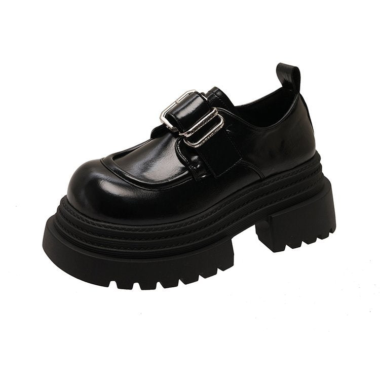 Damen chunky Schnürboots mit dekorativer Schnalle und robustem Sohlenprofil EB
