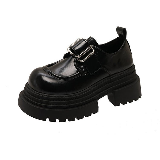Damen chunky Schnürboots mit dekorativer Schnalle und robustem Sohlenprofil EB