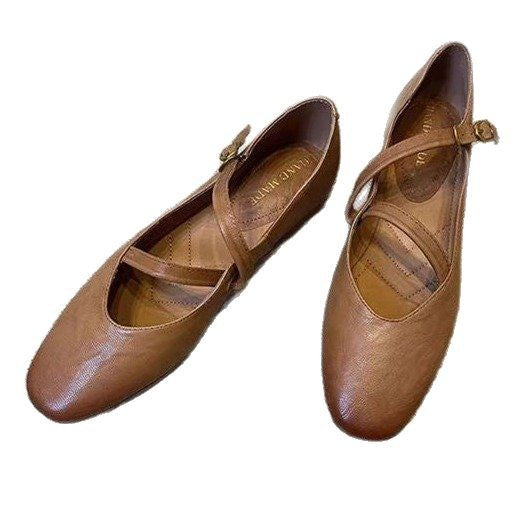 Damen Ballerina-Schuhe mit verstellbarem Riemchen und bequemem Fußbett EB