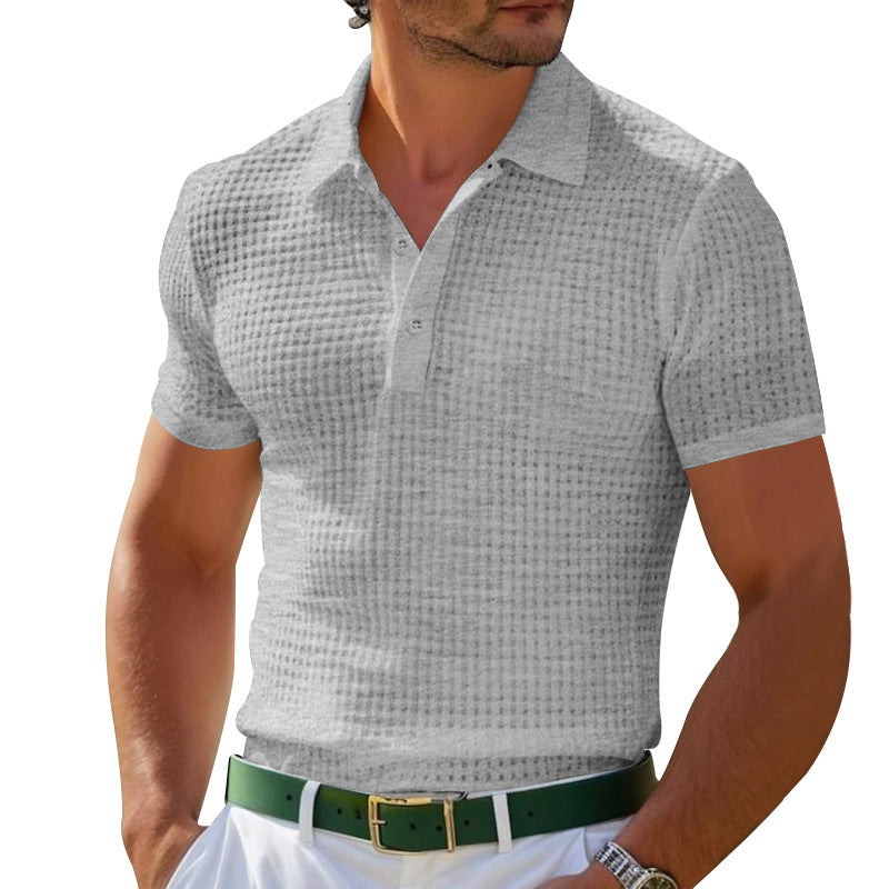 Herren Poloshirt mit strukturiertem Muster und modernem Schnitt EB