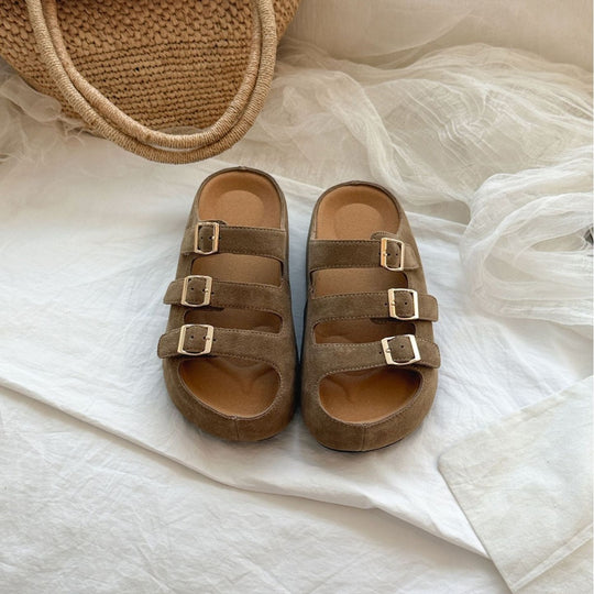 Damen Komfortable Riemensandalen mit verstellbaren Schnallen und ergonomischem Fußbett EB