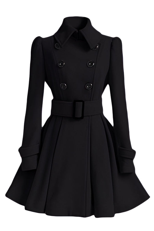 Damen eleganter Trenchcoat mit tailliertem Schnitt und dekorativen Knöpfen EB