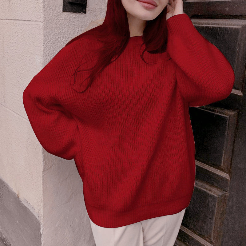 Damen oversized Strickpullover mit lockerem Schnitt und feiner Textur EB