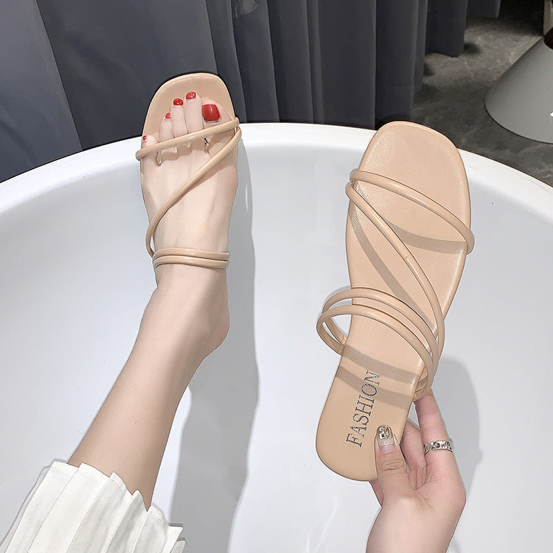 Damen trendige Minimalistische Riemchensandalen EB