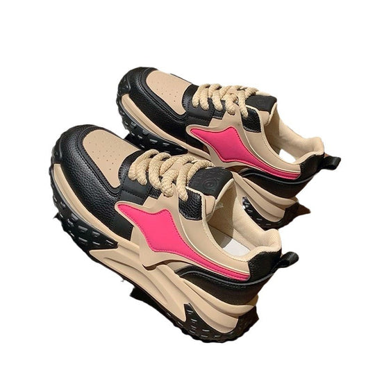 Damen Sportliche Chunky Sneakers mit atmungsaktiver Oberflächenstruktur und rutschfester Sohle EB