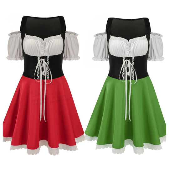 Damen Trachtenkleid mit romantischen Puffärmeln und verspieltem Schnitt EB