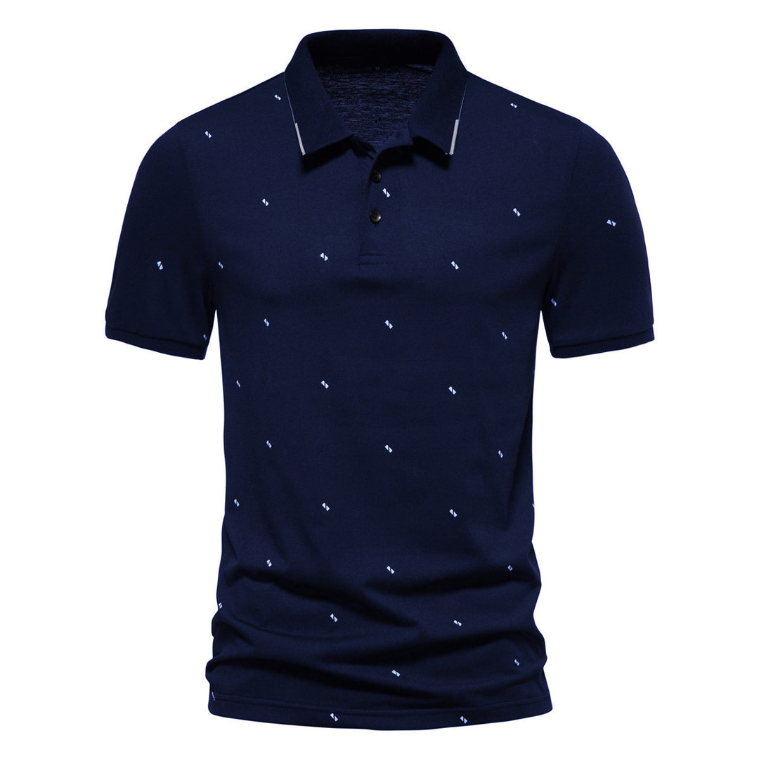 Herren Polohemd mit modischem Druck und hochwertigem Baumwollmaterial EB
