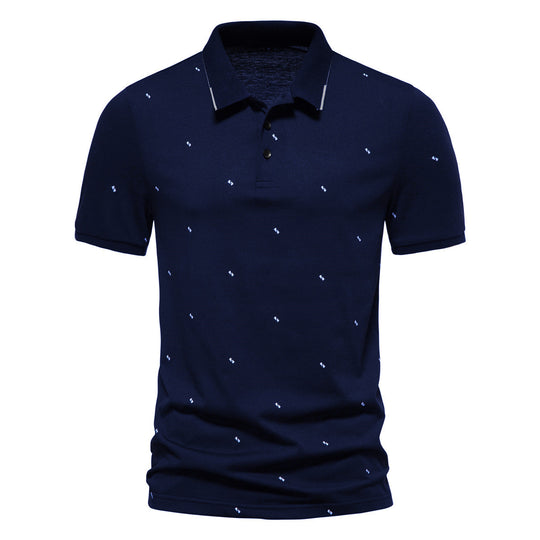 Herren Polohemd mit modischem Druck und hochwertigem Baumwollmaterial EB