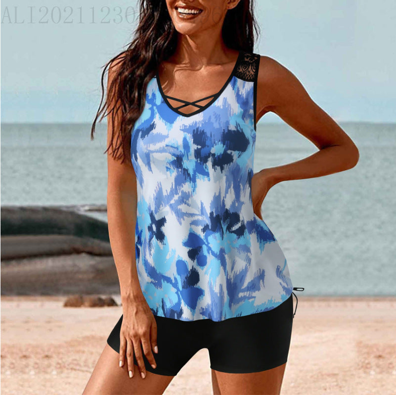 Damen Sportlicher Tankini mit Shorts EB