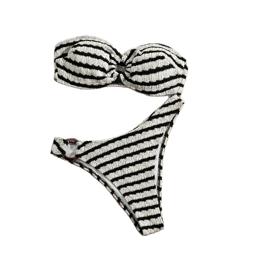 Damen Bandeau-Bikini mit strukturiertem Design EB