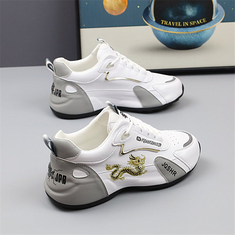 Herren Sneakers im sportlichen Design mit goldenen Akzenten und Drachenstickerei EB