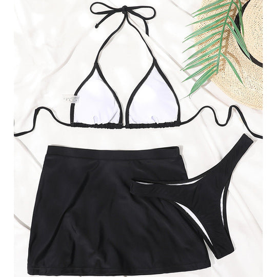 Damen Bikini-Set mit sexy Triangel-Oberteil und modischem Rock EB