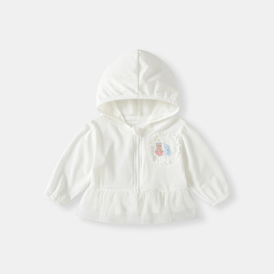 Unisex nan Kapuzenjacke für Kleinkinder mit UV-Schutz, Reißverschluss und elastischen Bündchen EB