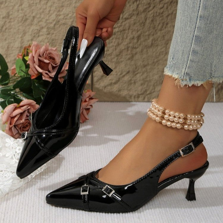 Damen Sling-Pumps mit elegantem Riemendesign und komfortablem Blockabsatz EB