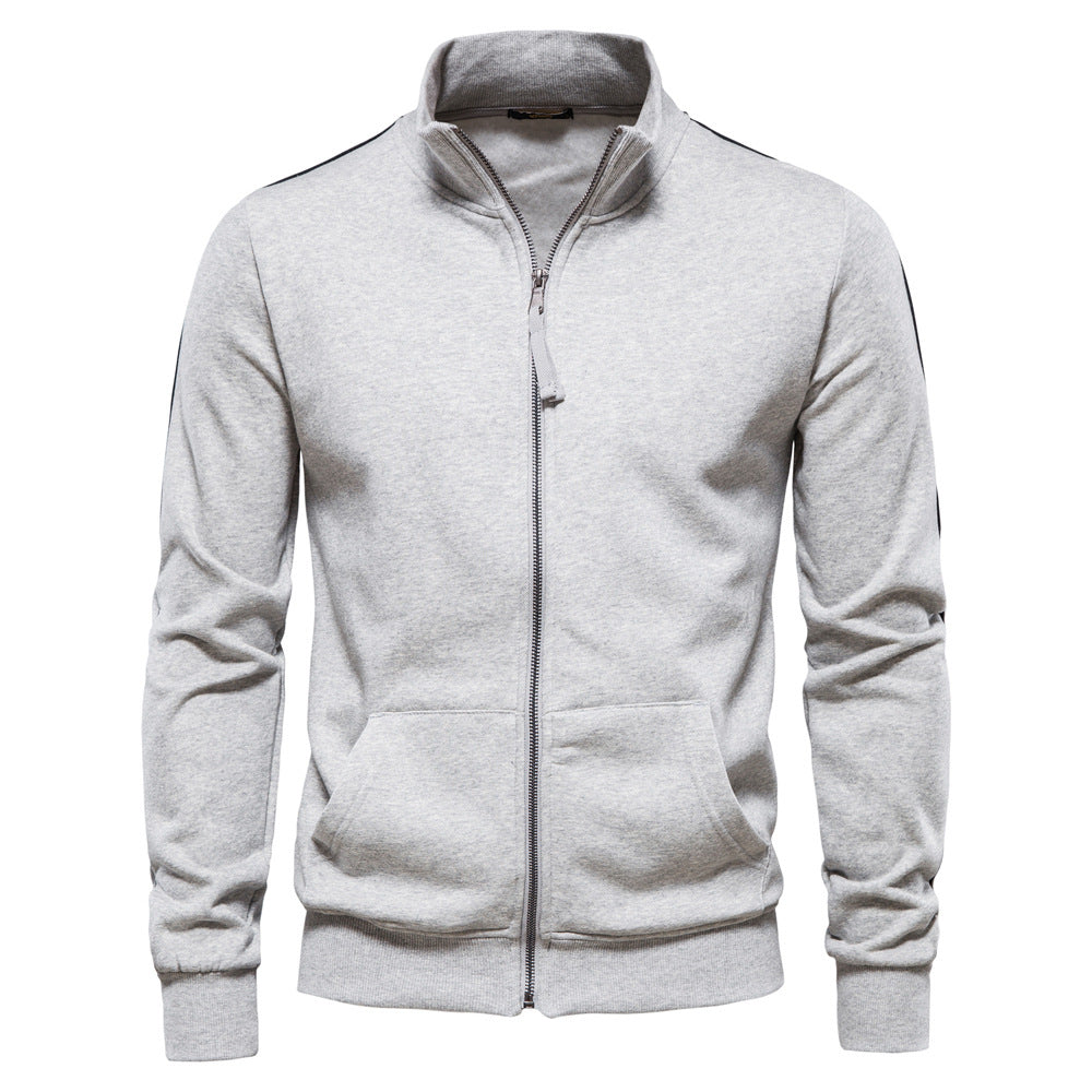 Herren Sweatjacke mit hohem Kragen und durchgehendem Reißverschluss EB