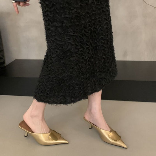 Damen elegante Mules mit spitz zulaufender Form EB