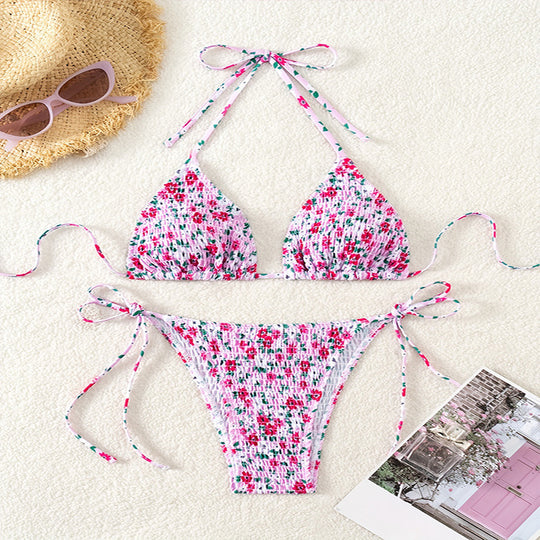 Damen Triangel-Bikini mit floralem Design EB