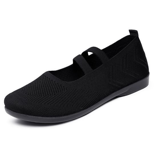 Damen Komfortable Ballerinas mit elastischen Riemen EB