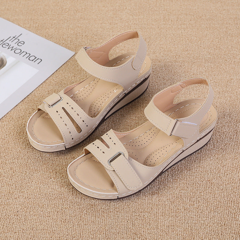 Damen Wedge-Sandalen mit verstellbarem Riemen und atmungsaktiver Sohle EB