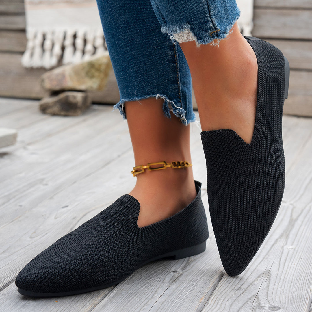 Damen Ballerinas mit kreativem Hahnentrittmuster und flexiblem Fußbett EB