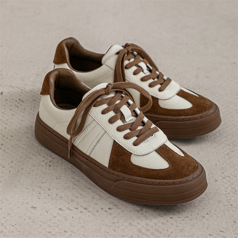 Damen Trendige Freizeit Sneakers mit hochwertiger Leder- und Wildleder-Kombination EB