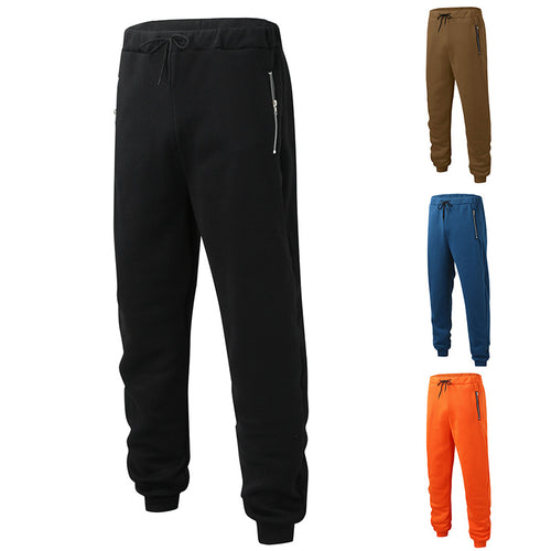 Herren nan komfortable Jogginghose mit elastischem Bund Kordelzug konisch zulaufenden Beinen und seitlichen Reißverschlusstaschen EB