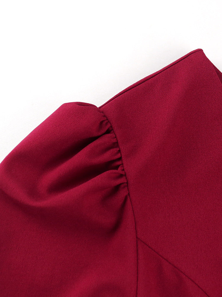 Damen Abendkleid mit asymmetrischem Design und voluminösem Rüschenrock EB