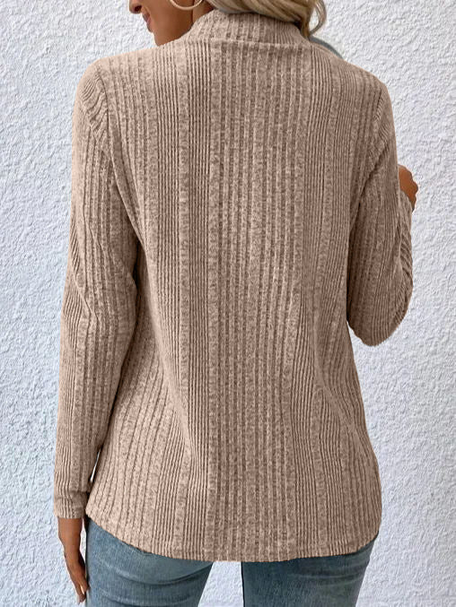 Damen Strickjacke mit fließendem Schnitt und Rippstruktur EB