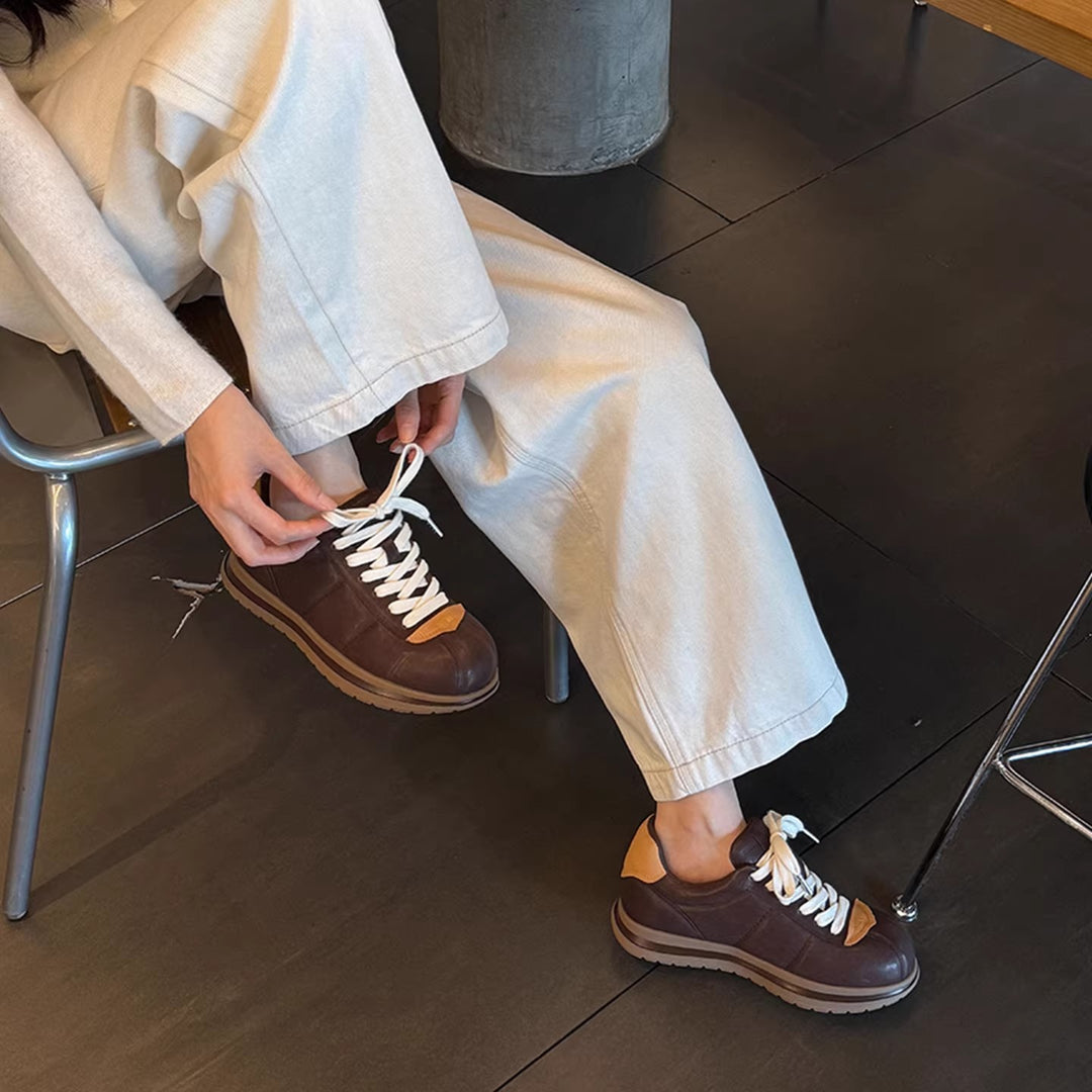 Damen modische Sneaker mit hochwertigem Leder und bequemer Polsterung EB