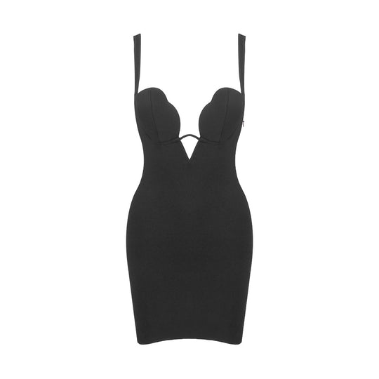 Damen figurbetontes Kleid mit V-Ausschnitt EB