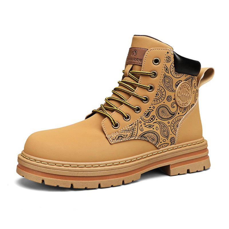 Damen Modische und robuste High-Top Stiefel mit detaillierter Paisleymuster EB