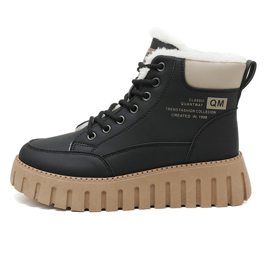 Damen Winterliche Schnürboots mit flauschigem Innenfutter und stabiler Profilsohle EB