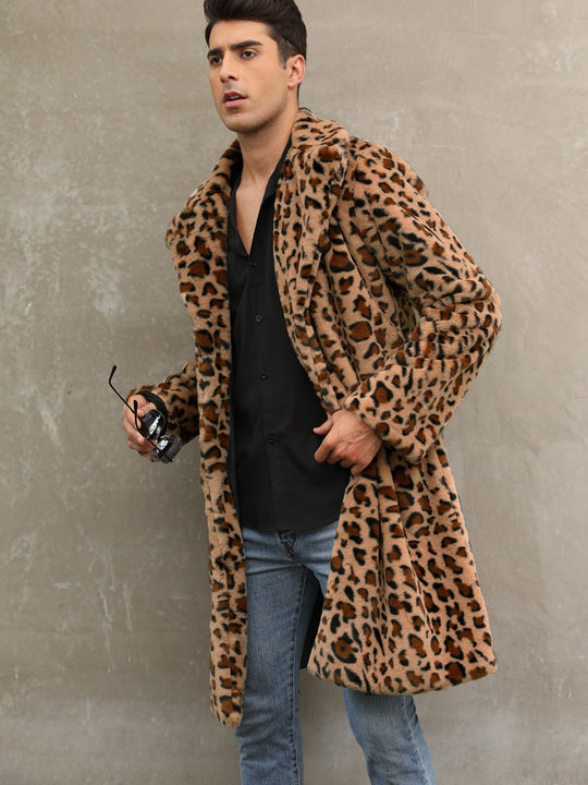 Herren Modischer Leopardenfell-Mantel EB