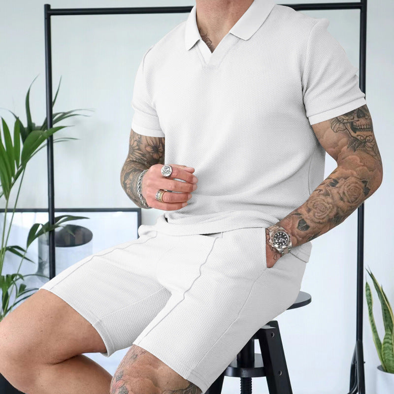 Herren Kurzarm Polohemd mit sportlichem Schnitt und Bundshorts EB
