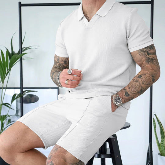 Herren Kurzarm Polohemd mit sportlichem Schnitt und Bundshorts EB
