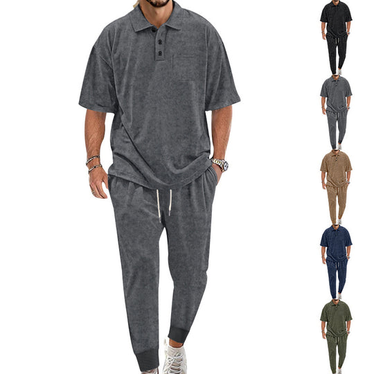 Herren lässiges Freizeit-Set aus weichem Material mit praktischem Kordelzug und elastischem Bund EB