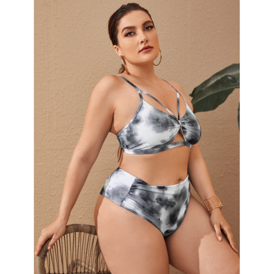 Damen Hochgeschnittener Bikini mit modischem Cut-Out-Design EB